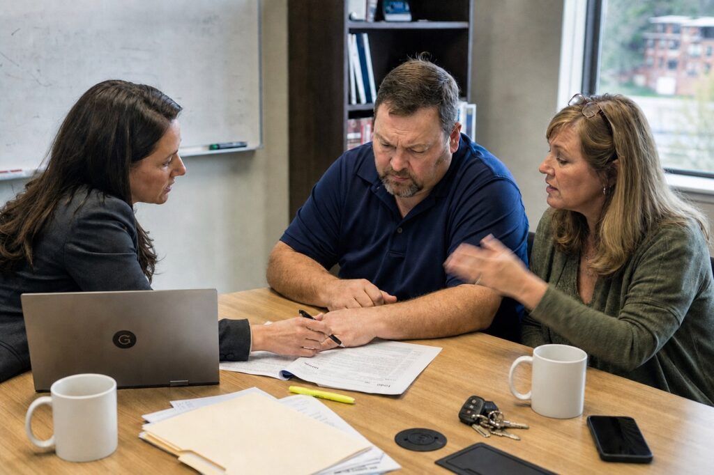A Barr Advanced Tax Solutions adviser reviewing a return with clients